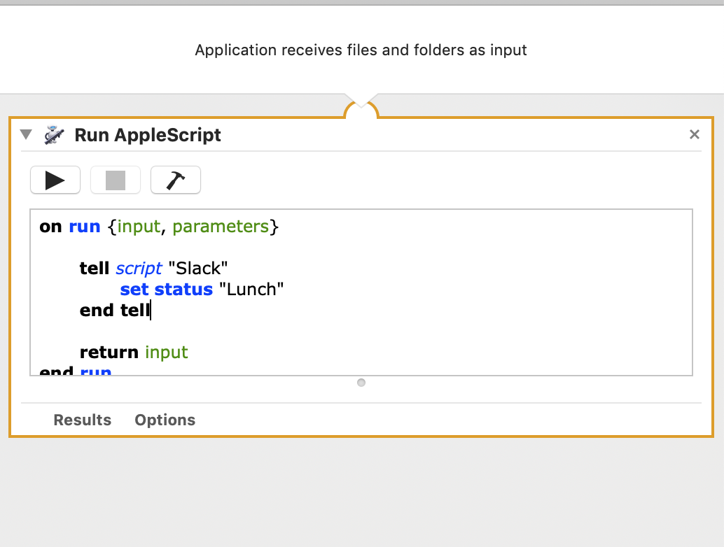 An Automator app running AppleScript